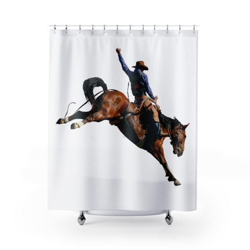 Cowboy horseback riding throw Shower Curtain, Western Home Decor, Equestrian Bathroom, Horse Lovers Gift
