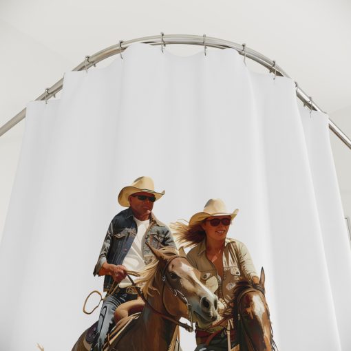 Horse rider Shower Curtain, Western Home Decor, Equestrian Bathroom, Horse Lovers Gift, Country Style Bathroom Accessory