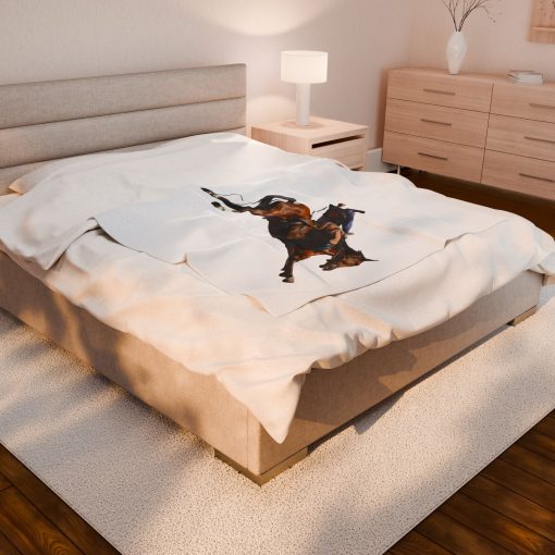 Cowboy horseback riding throw Velveteen Plush Blanket