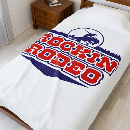 Rockin Rodeo Velveteen Plush Blanket - Cozy Throw for Cowgirls, Western Decor, Gift for Rodeo Lovers, Home & Travel Essential