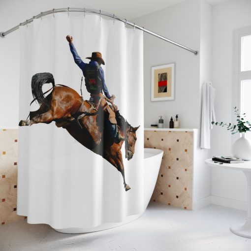 Cowboy horseback riding throw Shower Curtain, Western Home Decor, Equestrian Bathroom, Horse Lovers Gift