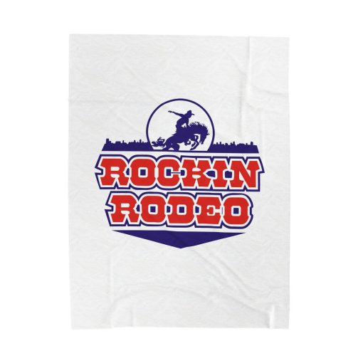 Rockin Rodeo Velveteen Plush Blanket - Cozy Throw for Cowgirls, Western Decor, Gift for Rodeo Lovers, Home & Travel Essential