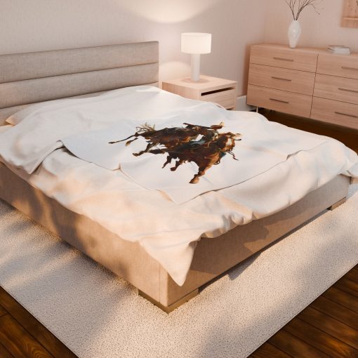 Horse rider Velveteen Plush Blanket