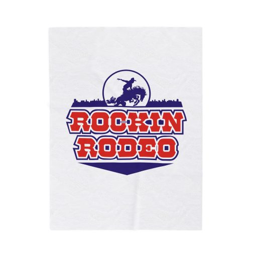 Rockin Rodeo Velveteen Plush Blanket - Cozy Throw for Cowgirls, Western Decor, Gift for Rodeo Lovers, Home & Travel Essential
