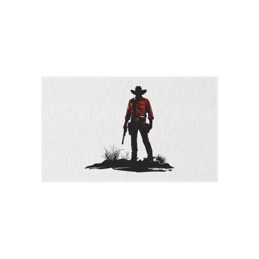 Cowboy silhouette at sunset Outdoor Rug, Fun Patio Decor, Camping Mat, Porch Rug, Western Home Accent