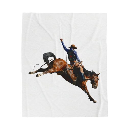 Cowboy horseback riding throw Velveteen Plush Blanket