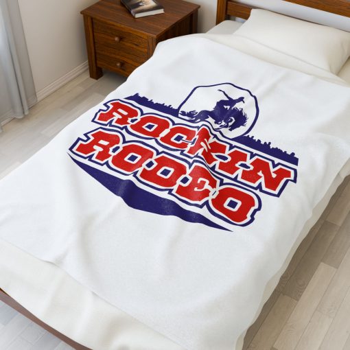 Rockin Rodeo Velveteen Plush Blanket - Cozy Throw for Cowgirls, Western Decor, Gift for Rodeo Lovers, Home & Travel Essential