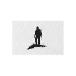 Silhouette of a hiker Outdoor Rug for Camping, Picnics
