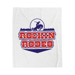Rockin Rodeo Velveteen Plush Blanket - Cozy Throw for Cowgirls, Western Decor, Gift for Rodeo Lovers, Home & Travel Essential