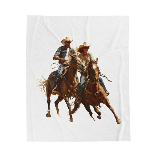 Horse rider Velveteen Plush Blanket