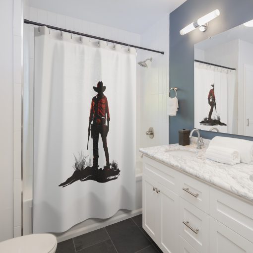 Cowboy silhouette at sunset Shower Curtain, Western Home Decor, Equestrian Bathroom, Horse Lovers Gift