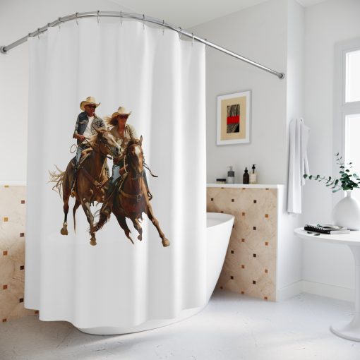 Horse rider Shower Curtain, Western Home Decor, Equestrian Bathroom, Horse Lovers Gift, Country Style Bathroom Accessory