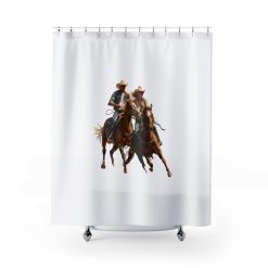 Horse rider Shower Curtain, Western Home Decor, Equestrian Bathroom, Horse Lovers Gift, Country Style Bathroom Accessory