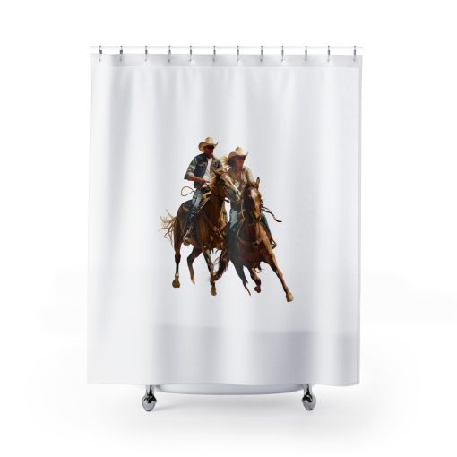 Horse rider Shower Curtain, Western Home Decor, Equestrian Bathroom, Horse Lovers Gift, Country Style Bathroom Accessory