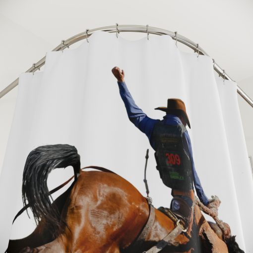 Cowboy horseback riding throw Shower Curtain, Western Home Decor, Equestrian Bathroom, Horse Lovers Gift