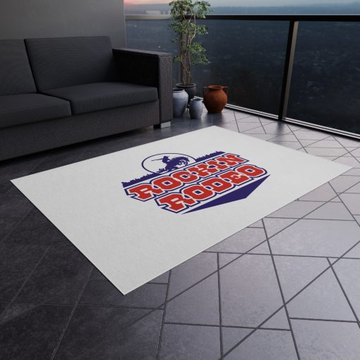 Rockin Rodeo Outdoor Rug, Fun Patio Decor, Camping Mat, Porch Rug, Western Home Accent